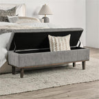 Kosas Home Louise 54&Quot; Polyester Fabric Tufted Storage Bench In Gray