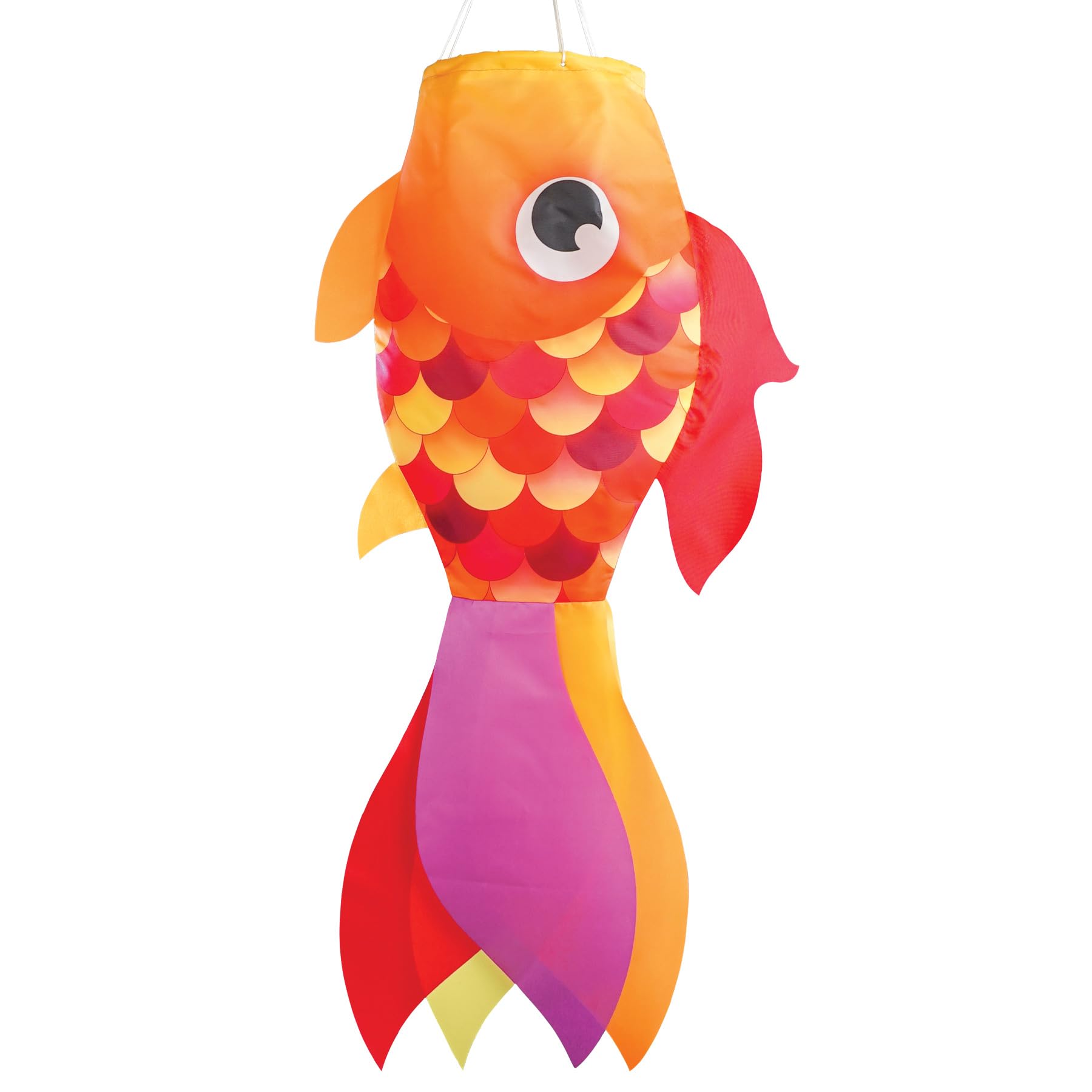 In The Breeze 5221 - 30-Inch Hot Damsel Fish Windsock - Colorful Orange And Red Fishsock Hanging Garden D  Cor With Detailed Pri