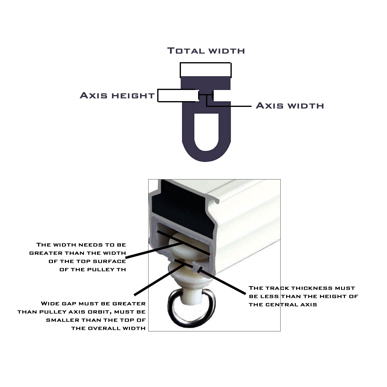 Micro Trader 50Pcs Curtain Track Rail Gliders Runner Wheel Rollers Hooks Fit For 9Mm Wide Curtain Track Rail 9Mm Bottom Diameter