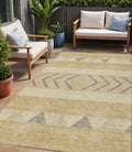 5 X 8 Gold Taupe And Beige Southwestern Washable Indoor Outdoor Area Rug