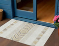 3 X 5 Ivory Beige And Taupe Southwestern Washable Indoor Outdoor Area Rug