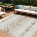 10 X 14 Ivory Beige And Taupe Southwestern Washable Indoor Outdoor Area Rug