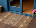 3 X 5 Orange Wheat And Taupe Southwestern Washable Indoor Outdoor Area Rug
