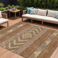 8 X 10 Orange Wheat And Taupe Southwestern Washable Indoor Outdoor Area Rug