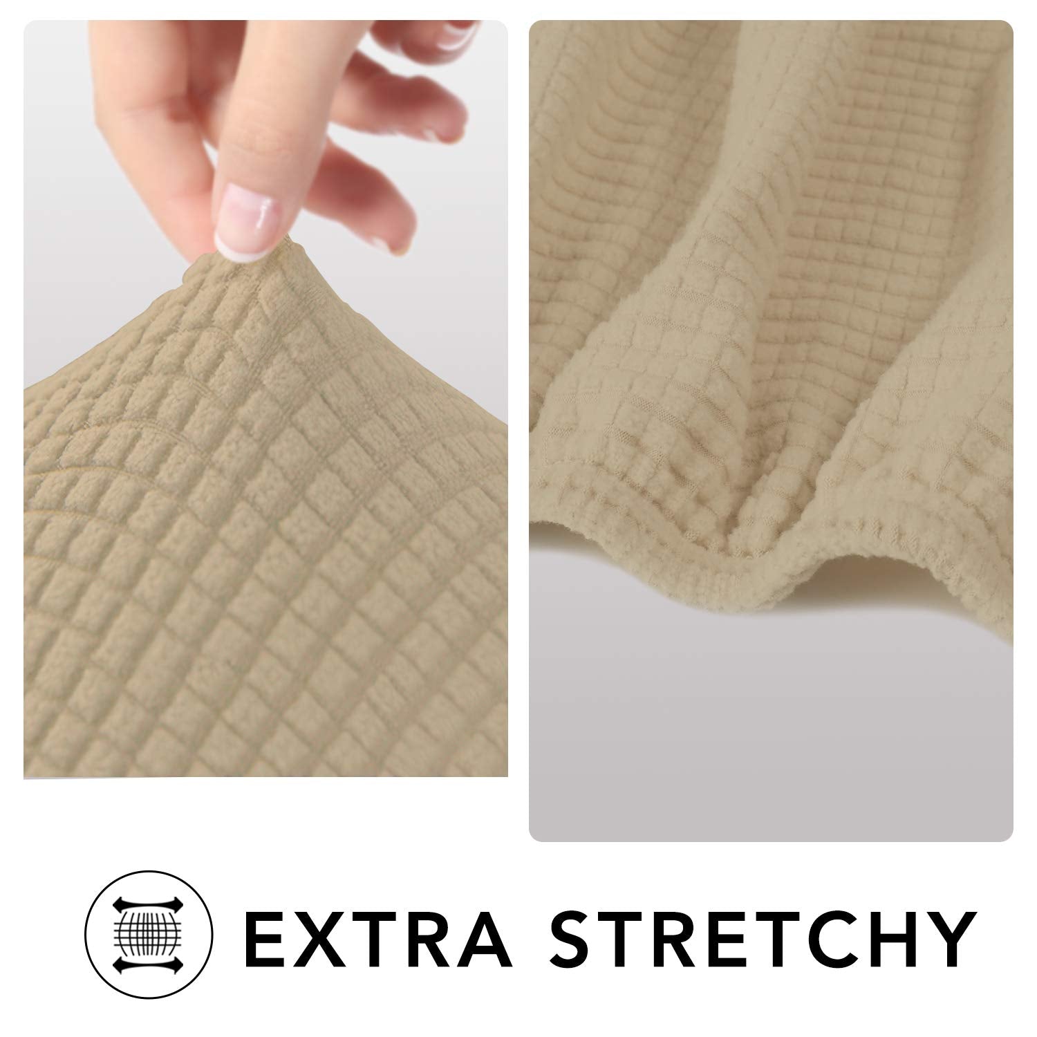 Purefit Stretch Loveseat Sofa Slipcover – Spandex Jacquard Non Slip Soft Couch Sofa Cover, Washable Furniture Protector With Non Skid Foam And Elastic Bottom For Kids (Loveseat, Sand)