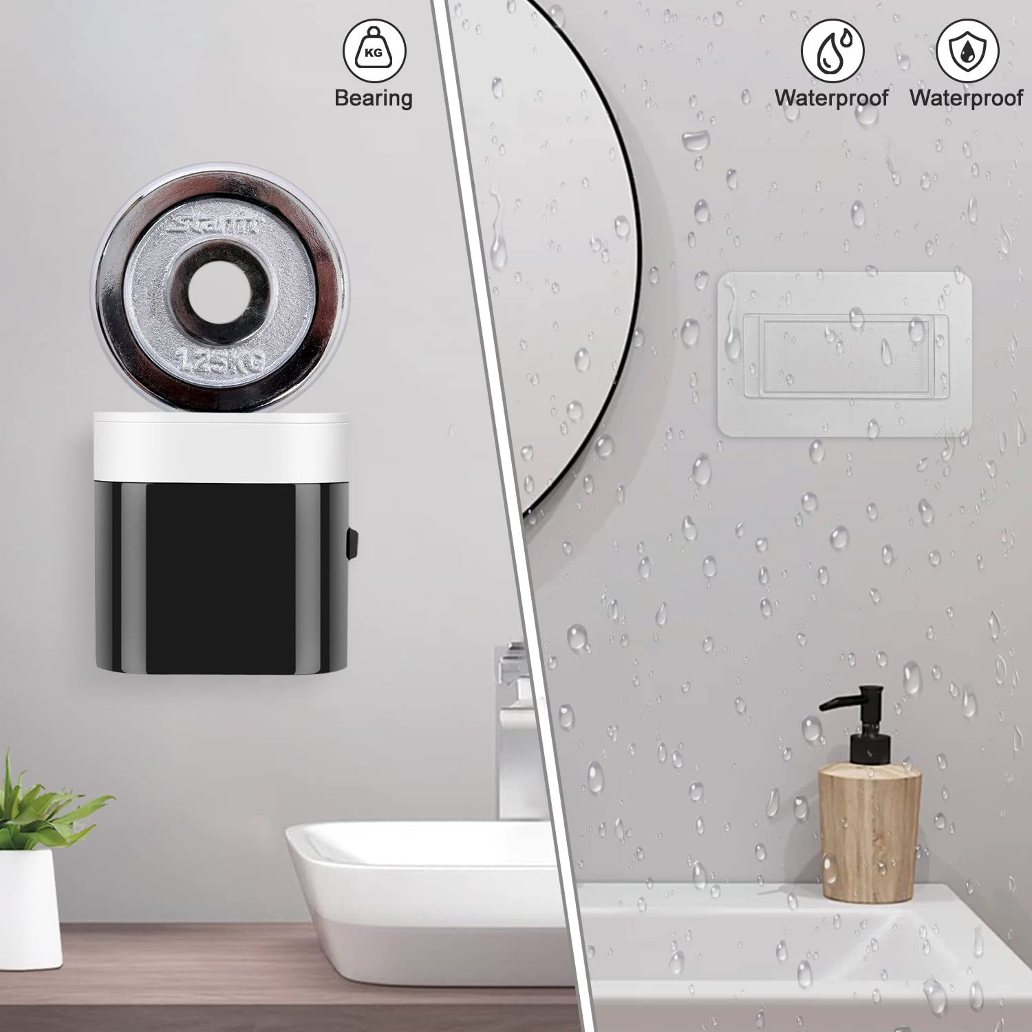 Gfware Replacement Adhesive Strip For Black Blue Toothbrush Holder Toothpaste Dispenser Wall Mounted (2 Pcs)