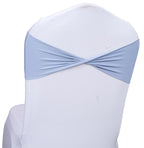 Mds Pack Of 10 Spandex Chair Sashes Bow Sash Elastic Chair Bands Ties Without Buckle For Wedding And Events Decoration Spandex Slider Sashes Bow - Baby Blue