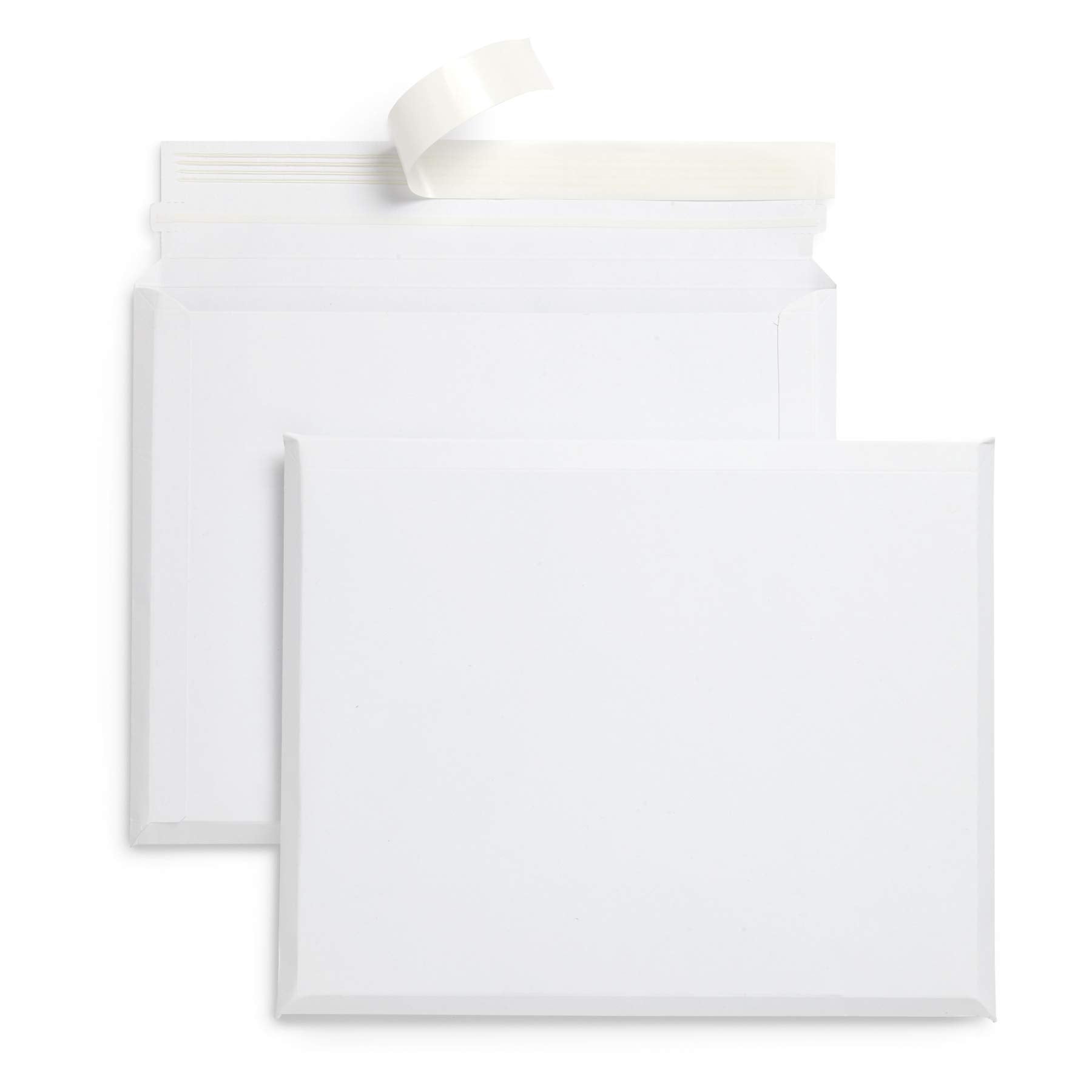 Blue Summit Supplies 25 Rigid Envelopes, Large Expanding Envelopes Self Seal, Rigid Mailer With E-Z Open Tear String, White 9 3/