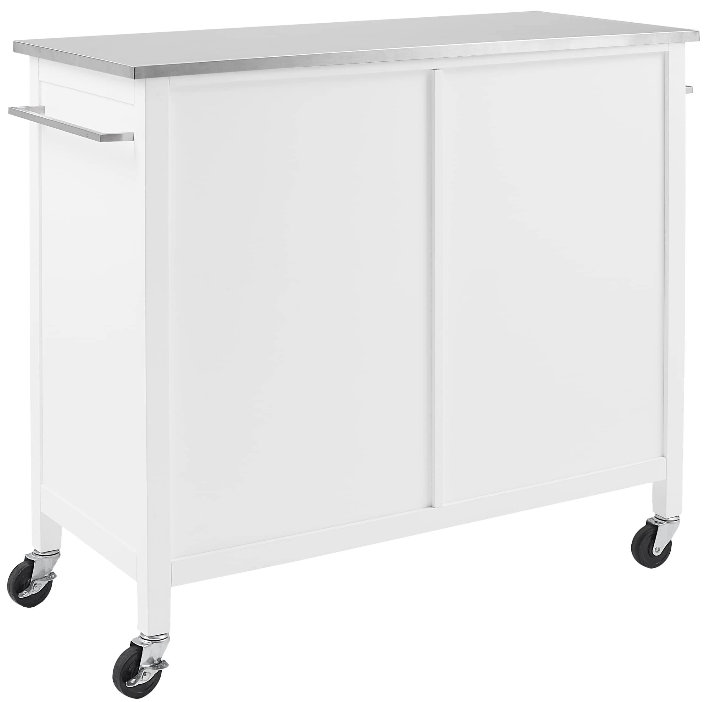 Crosley Furniture Cambridge Stainless Steel Top Rolling Kitchen Island Storage Cart - Thumbnail 2