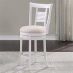 American Woodcrafters Grove White Solid Wood 360-Degree Swivel Counter Bar Stool