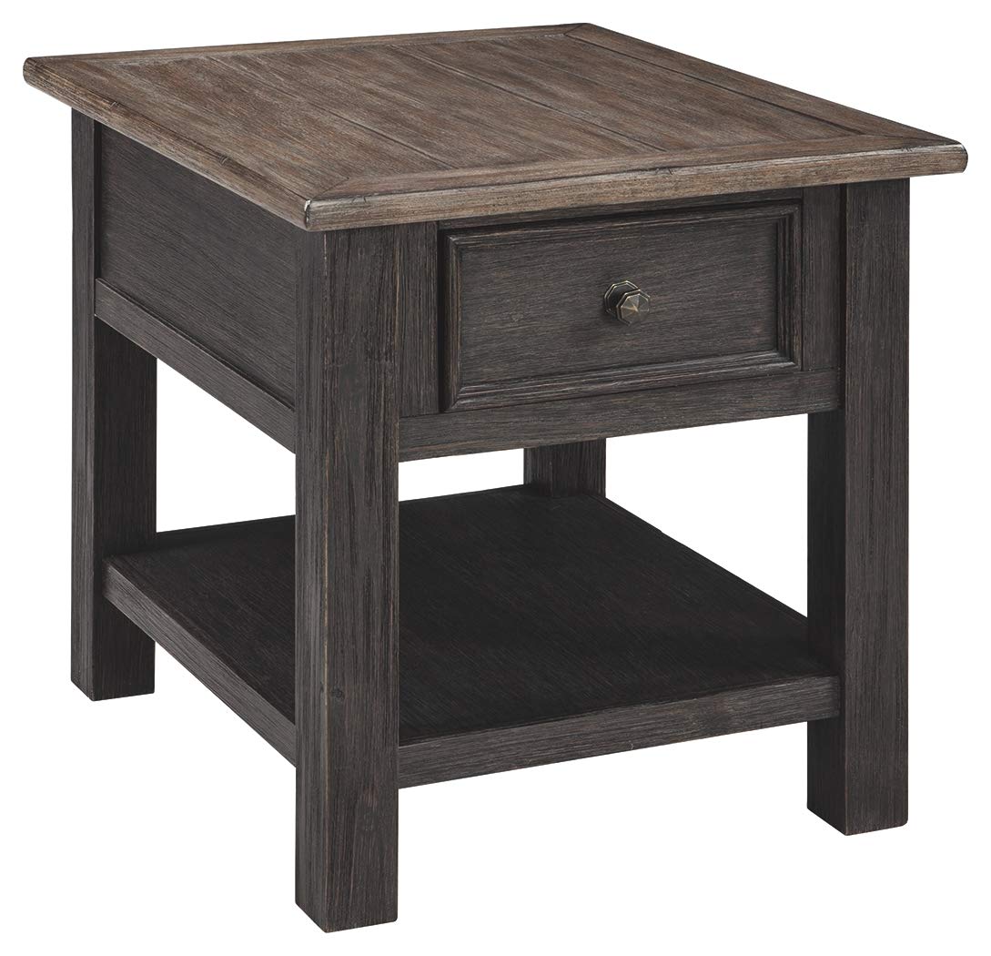 Benjara Wooden End Table Drawer And One Shelf, Brown And Black