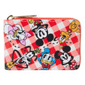 Loungefly Disney Mickey and Friends Picnic Basket Accordion Zip Around Wallet, Black