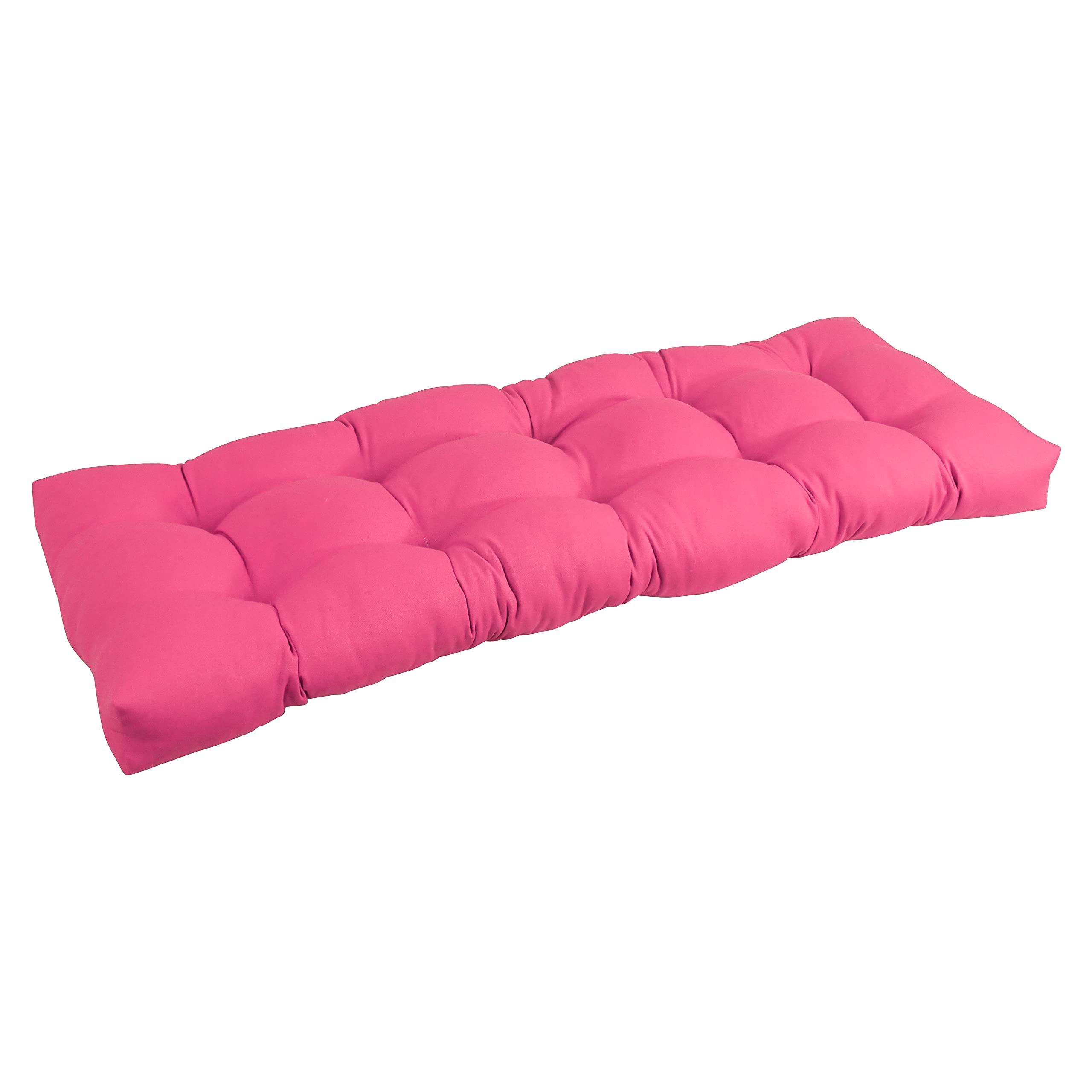 Blazing Needles Twill Tufted Bench Cushion, 51 x 19, Bery Berry