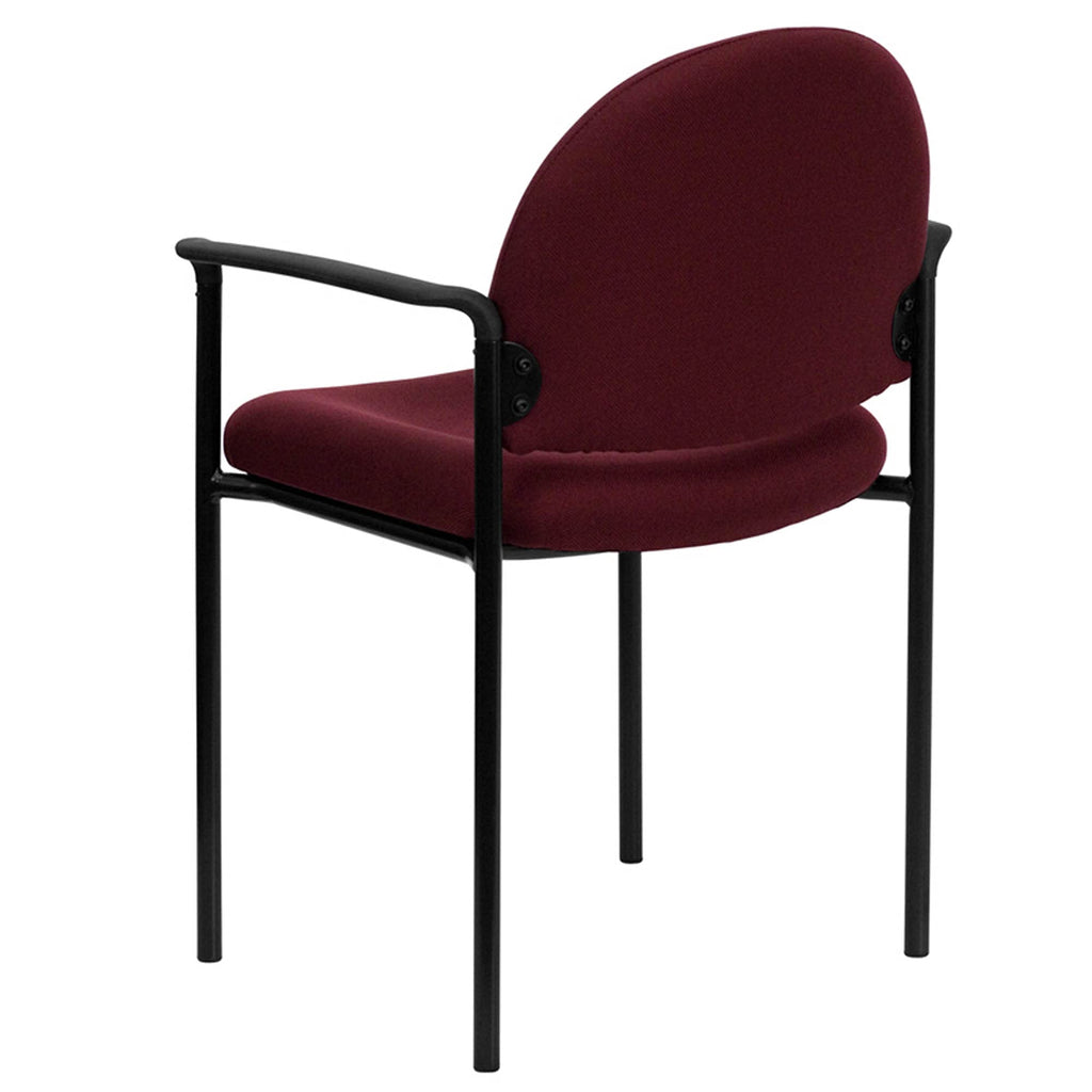 Flash Furniture Tiffany Comfort Burgundy Fabric Stackable Steel Side Reception Chair With Arms