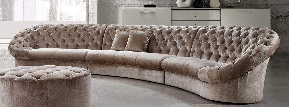 HomeRoots MDF, Velour Modern Fabric Sectional Sofa