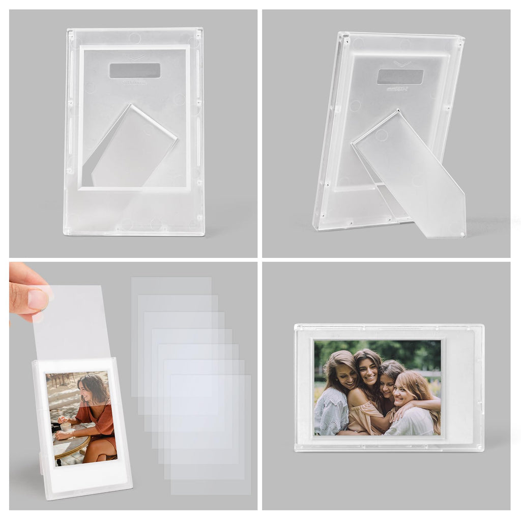 Hiyqin 2X3 Clear Photo Frames - 8 Pack Mini Photo Frames For Fujifilm Instax/Polaroid 3    Film - Instax Mini 12 11 9 8 7S 90 40