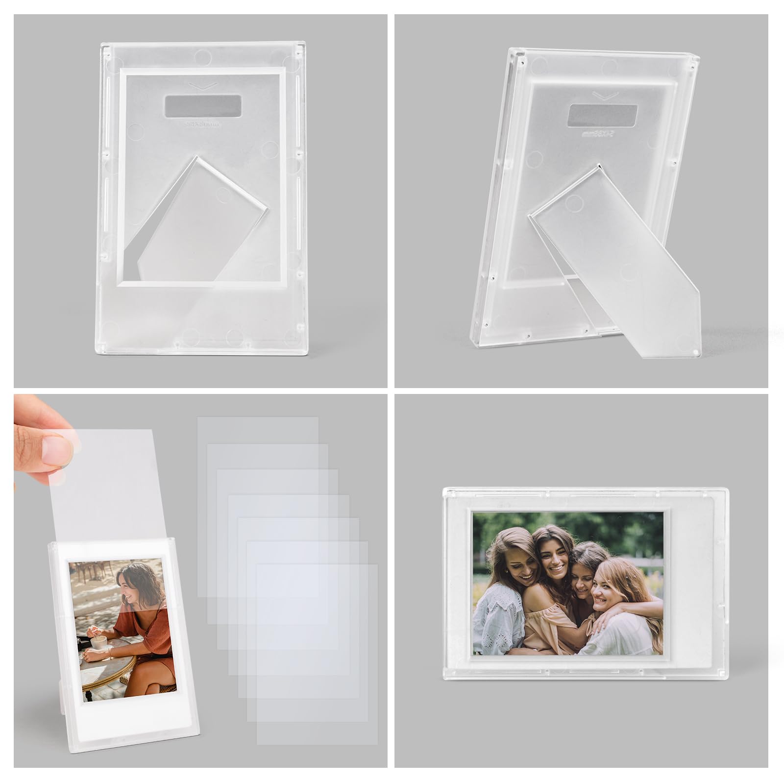 Hiyqin 2X3 Clear Photo Frames - 8 Pack Mini Photo Frames For Fujifilm Instax/Polaroid 3    Film - Instax Mini 12 11 9 8 7S 90 40