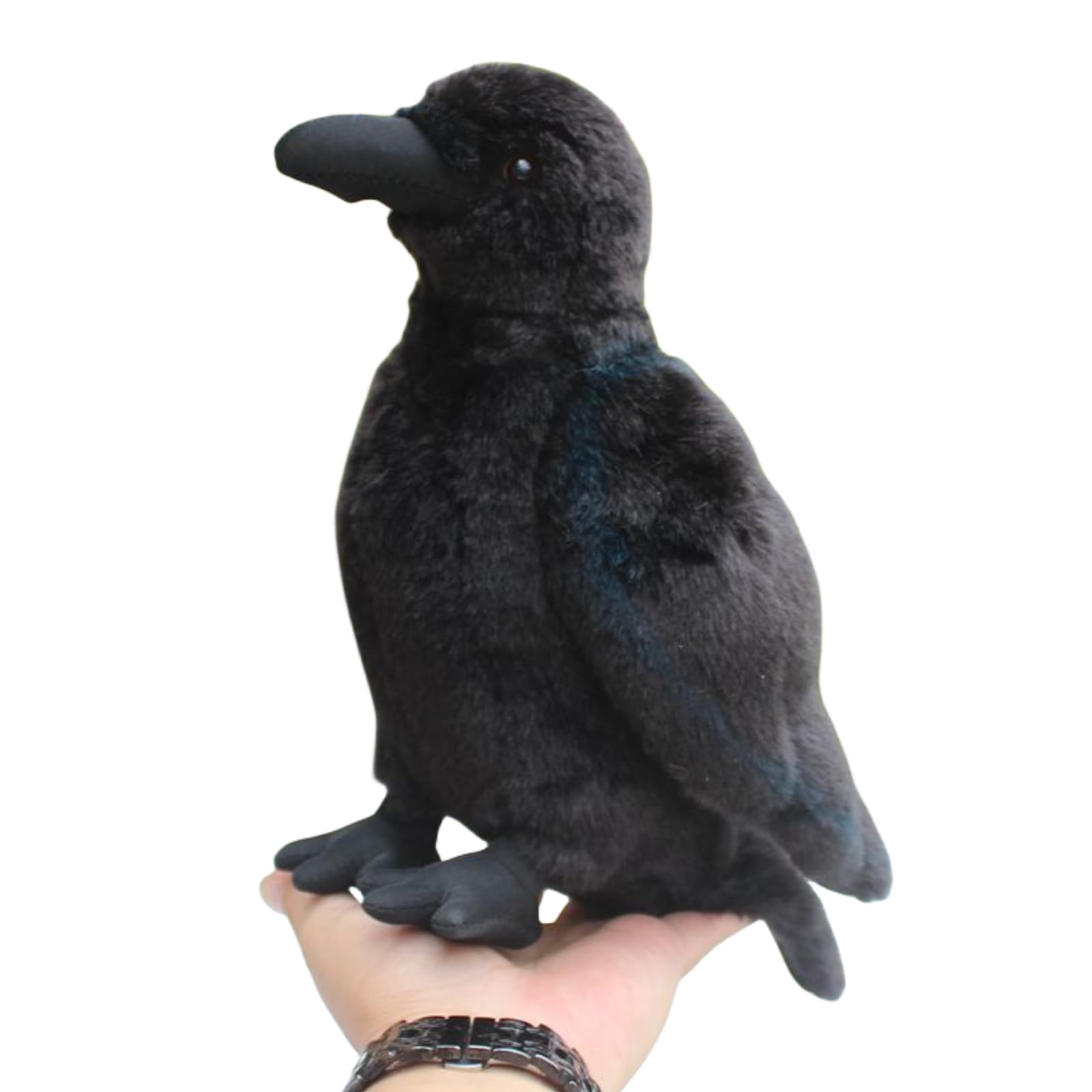 Whrigud Realistic Crow Plush, Cute Black Raven Stuffed Animal Plush Pillow Toys, Soft Little Bird Raven Stuffed Toys Doll For Bi