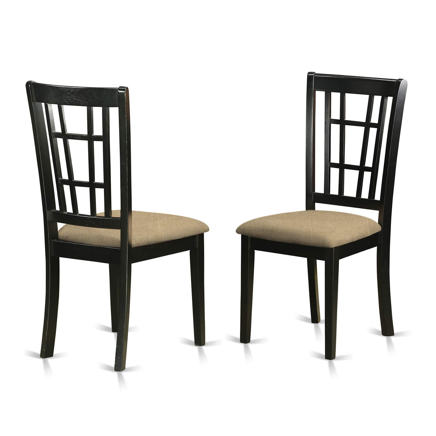 East West Furniture KENI7-BCH-C 7 Piece Modern Dining Table Set Consist of an Oval Wooden Table with Butterfly Leaf and 6 Linen Fabric Upholstered Dining Chairs, 42x60 Inch, Black & Cherry