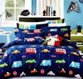 Riftree Glace Cotton Single Bed Kids Comforter 60 X 100 Inches Or 153 X 254 Cms(Bule Vehicle)