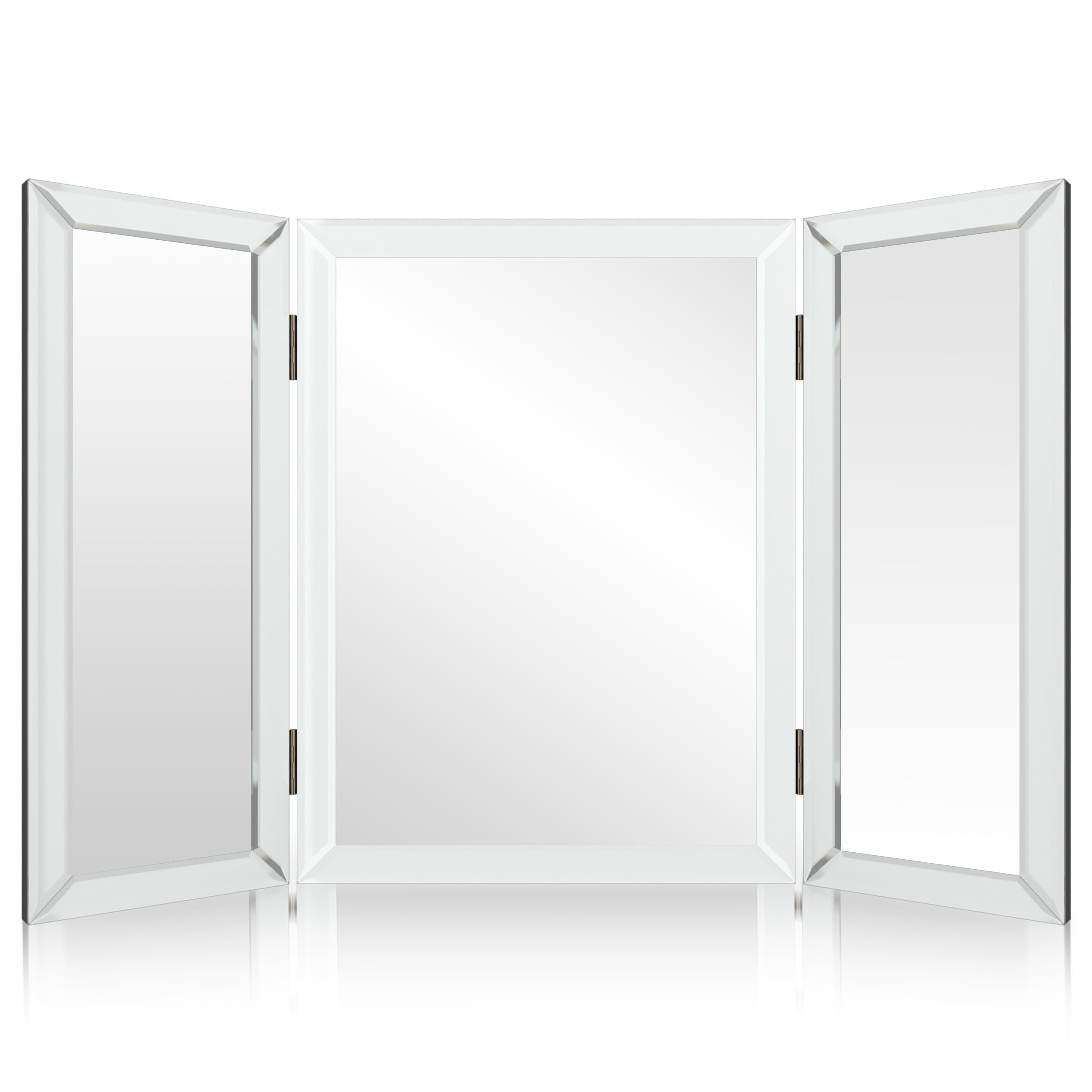 Houseables 3 Way Mirror, Trifold Vanity Mirrors, 21' x 31', 360 Degree View, Tri Fold, Triple Sided, 3way, Table Top, Wall Mou