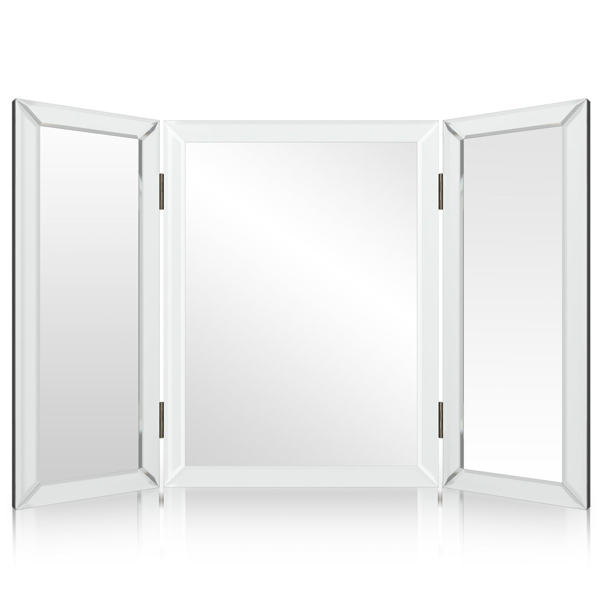 Houseables Trifold Vanity Mirror, Hangable on Wall, Single, 3 Way, 28' x 40', Tri Fold, Big Mirrors for Tables, Bedrooms, Bath