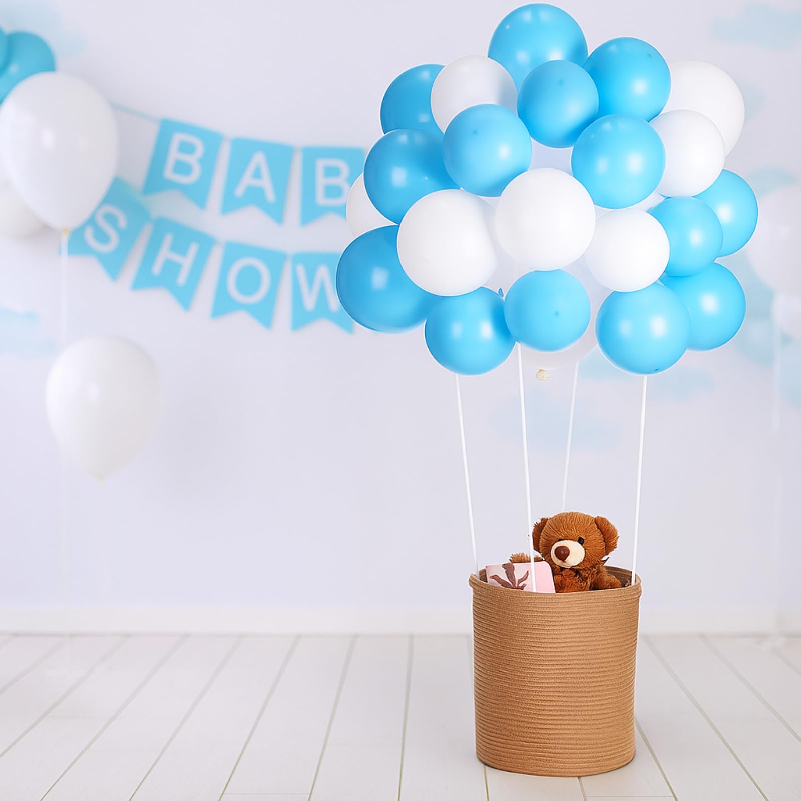 Youyole DIY Hot Air Balloon Baby Shower Decorations with Storage Basket for Birthday Wedding Exhibition