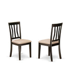 East West Furniture CAAN6-CAP-C Capri 6 Piece Set Contains a Rectangle Dining Room Table and 4 Linen Fabric Upholstered Chairs with a Bench, 36x60 Inch