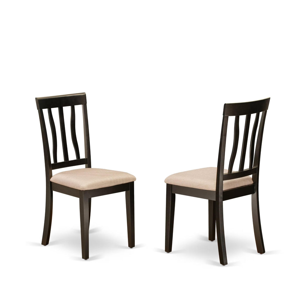 East West Furniture LYAN5-CAP-C Lynfield 5 Piece Modern Set Includes a Rectangle Wooden Table with Butterfly Leaf and 4 Linen Fabric Dining Room Chairs, 36x66 Inch, Cappuccino
