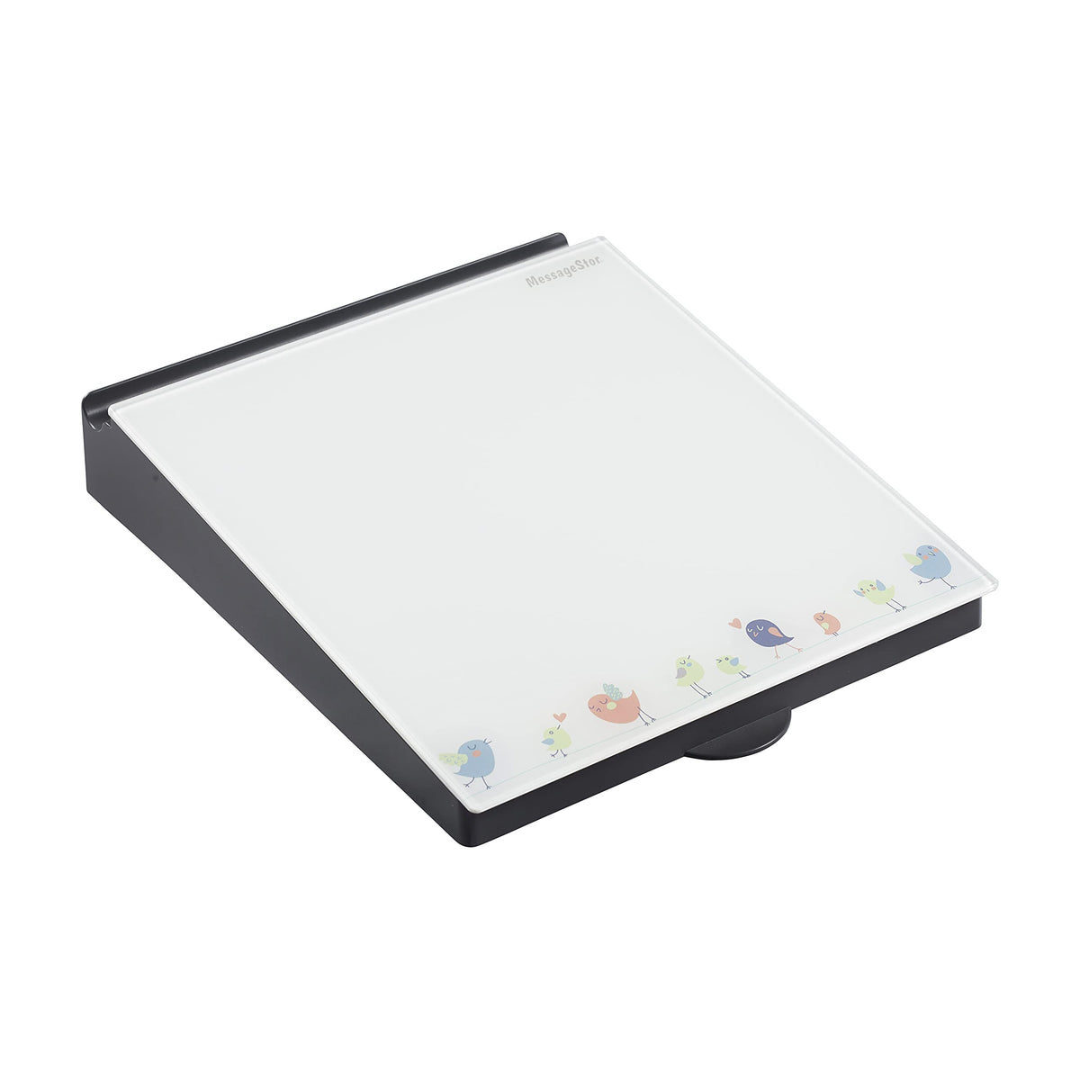 Ecr4Kids Messagestor Dry-Erase Glass Board Memo Station, Desk Organizer, Birds