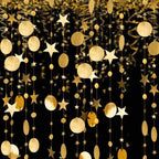 Decor365 Gold Twinkle Little Star Party Garlands Glitter Hanging Moon Stars Decorations Kids Birthday Bday Streamer Baby Shower