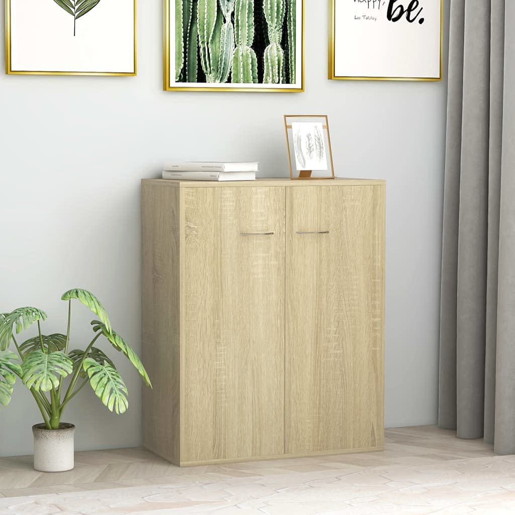 vidaXL Sideboard with Doors Modern Home Indoor Living Room Bedroom Storage Cabinet Side Chest Sideboard Furniture Sonoma Oak Engineered Wood