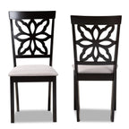 Baxton Studio Samwell Modern Fabric Dining Chair, Grey and Dark Brown, 2/Set (171-2PC-10954HT)