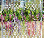 Dearhouse 12 Pack 1 Piece 3.6 Feet Artificial Fake Wisteria Vine Ratta Hanging Garland Silk Flowers String Home Party Wedding De