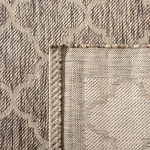 Safavieh Courtyard Collection 8' X 10' Brown/Bone Cy6918 Trellis Indoor/ Outdoor Waterproof Easy-Cleaning Patio Backyard Mudroom Area-Rug