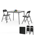 Homy Casa Folding Card Table - 33.9 Inch Square Metal Construction for Indoor & Outdoor Games and Recreation (3-Piece)