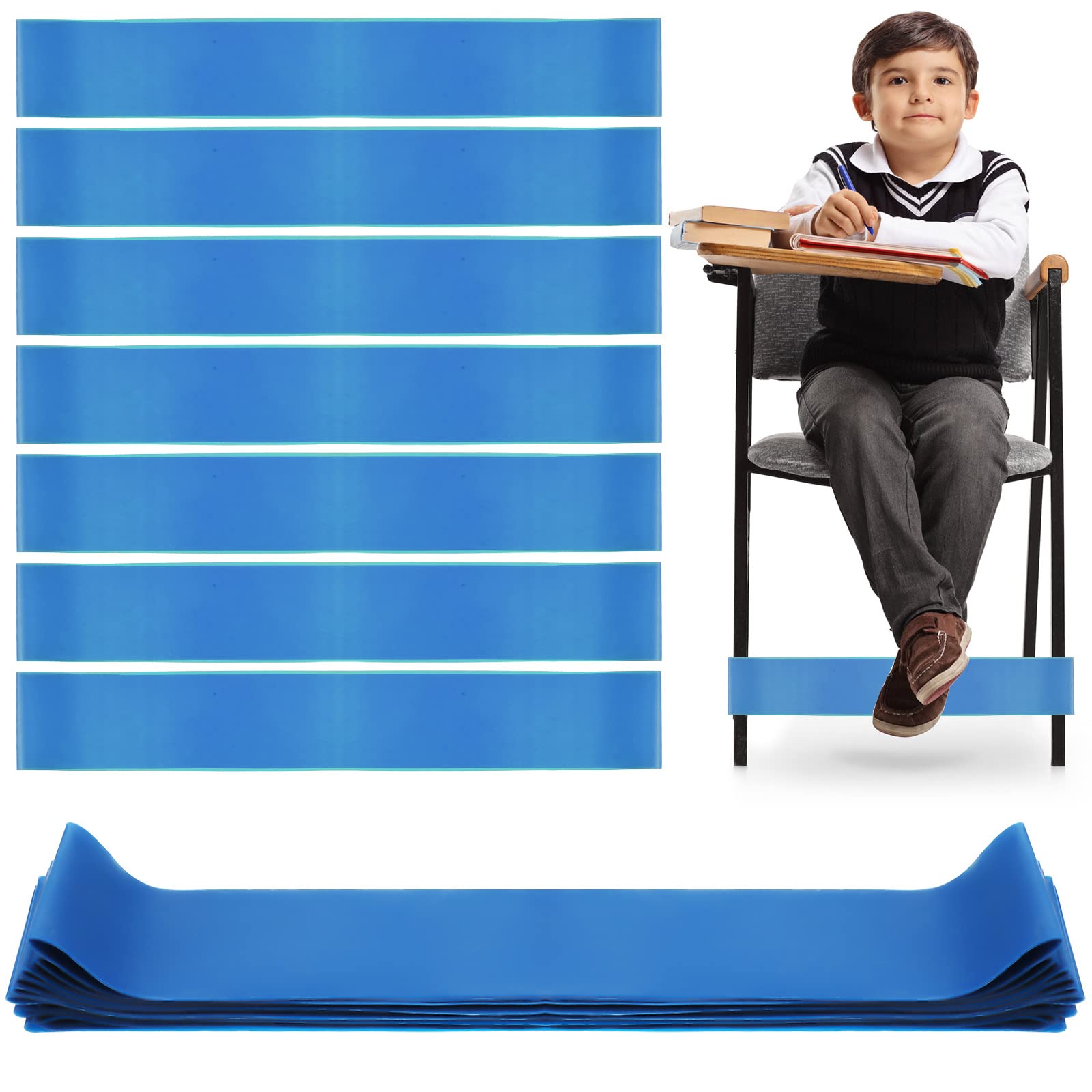 36 Pcs Blue Chair Bands Fidget Chair Bands For Kids With Fidgety Feet Chair Bands Rubber Band For Chair Elastic Chair Bands Stre
