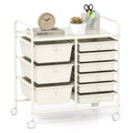 GOFLAME 9-Drawer Rolling Storage Cart, Mobile Utility Cart with Removable Drawers & Metal Frame, Art Craft Organizer Cart with L