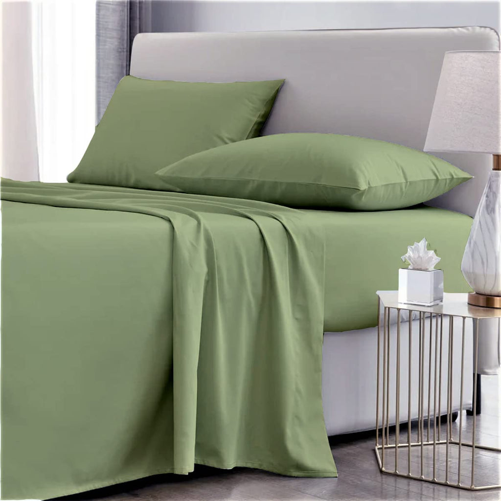 Mygiza Sheets,100% Certified Giza Egyptian Cotton Sheets-Twin Size Giza Cotton Sheets Set To Fit Upto 15 Inches Deep Mattress (4 Pcs) Sage