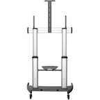 StarTech.com Mobile TV Stand - Heavy Duty TV Cart for 60-100" Display (100kg/220lb) - Height Adjustable Rolling Flat Screen Floor Standing on Wheels - Universal Television Mount w/Shelves (STNDMTV100)
