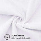 Decoruhome Chenille Soft Spring Throw Pillow Covers 12X20 Set Of 2, Lumbar Velvet Farmhouse Pillow Covers, Decorative Pillow Covers With Stitched Edge For Couch Sofa Bed, White