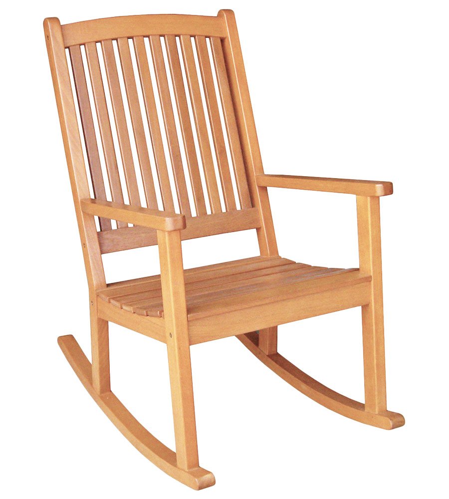 International Caravan Furniture Piece Outdoor Wood Porch Rocker, 0