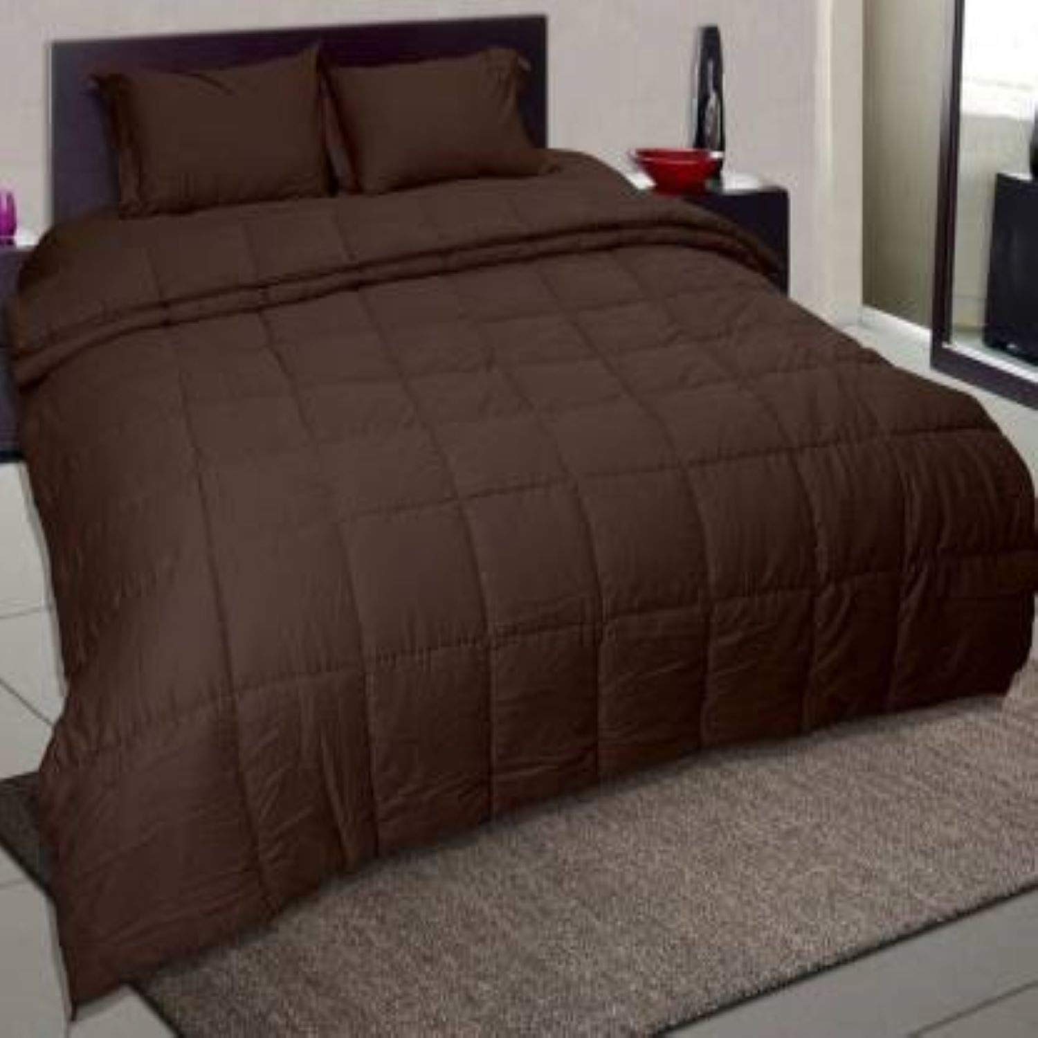 Texlux Microfiber Double Size Duvet/Ac Comforter/Quilt/Blanket (90 Inch X 100 Inch)Brown