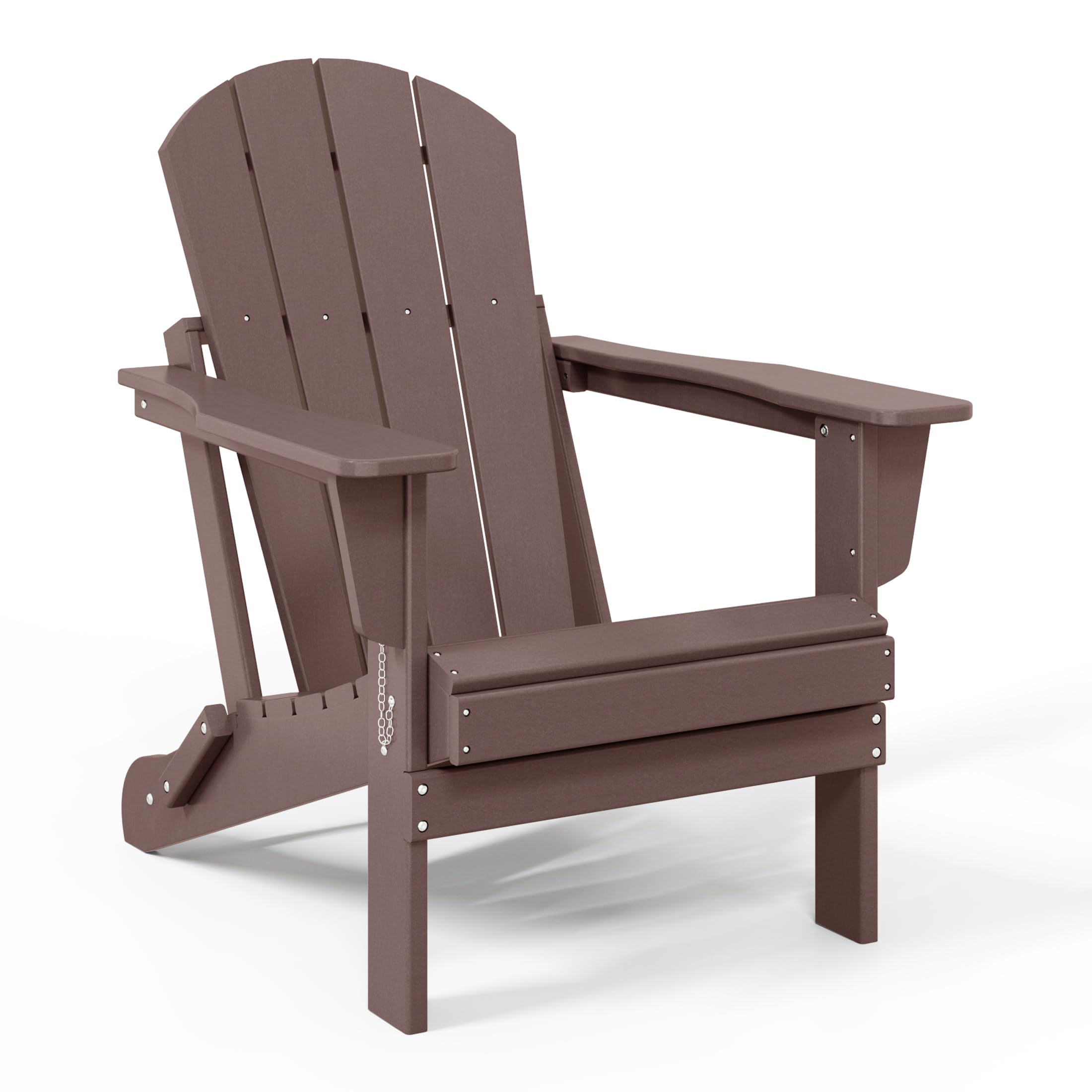 Westintrends Outdoor Adirondack Chair, Plastic Fire Pit Chair, Weather Resistant Folding Patio Lawn Chair For Outside Deck Garden Backyard Balcony, Dark Brown