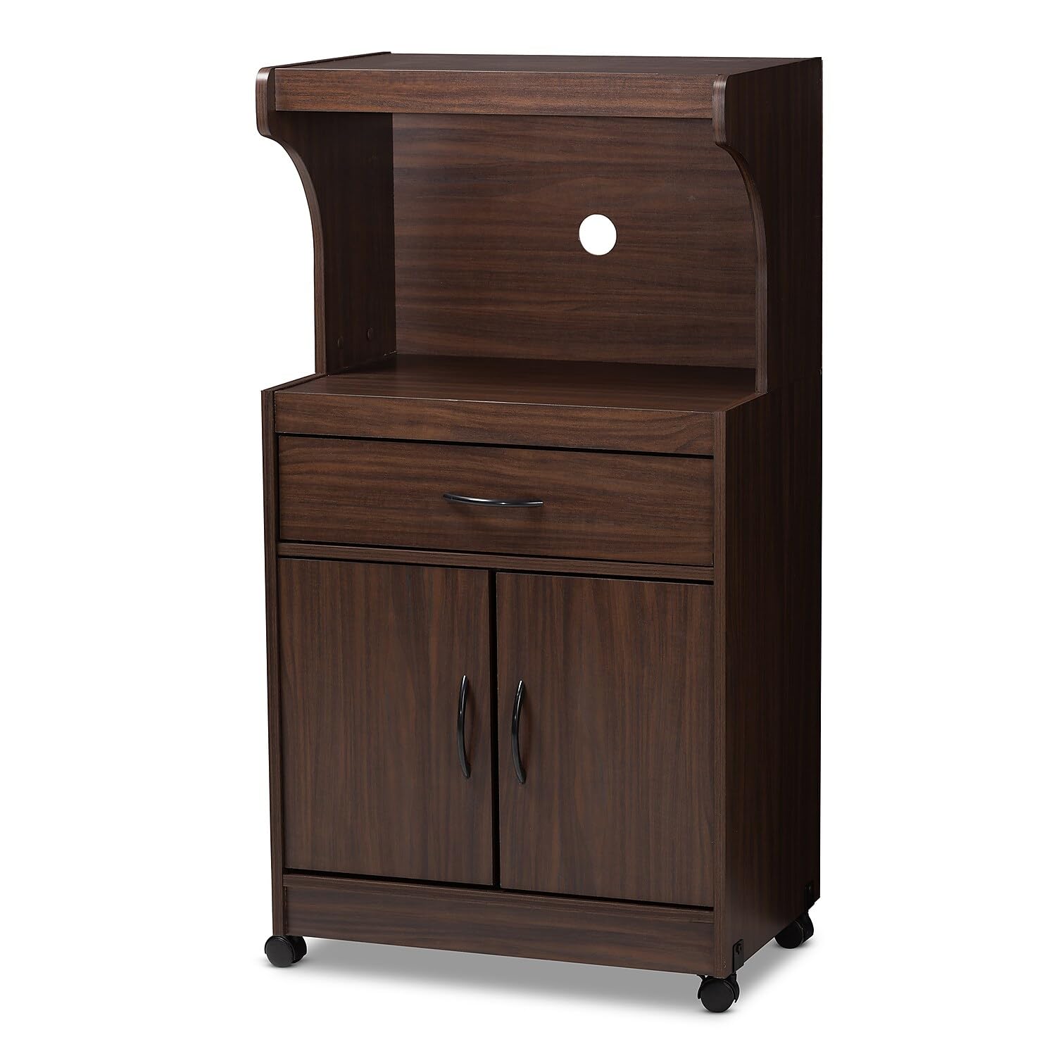 Baxton Studio Tannis 24.02-inch W Kitchen Storage Cabinet, Walnut Brown (147-8315-HiT)