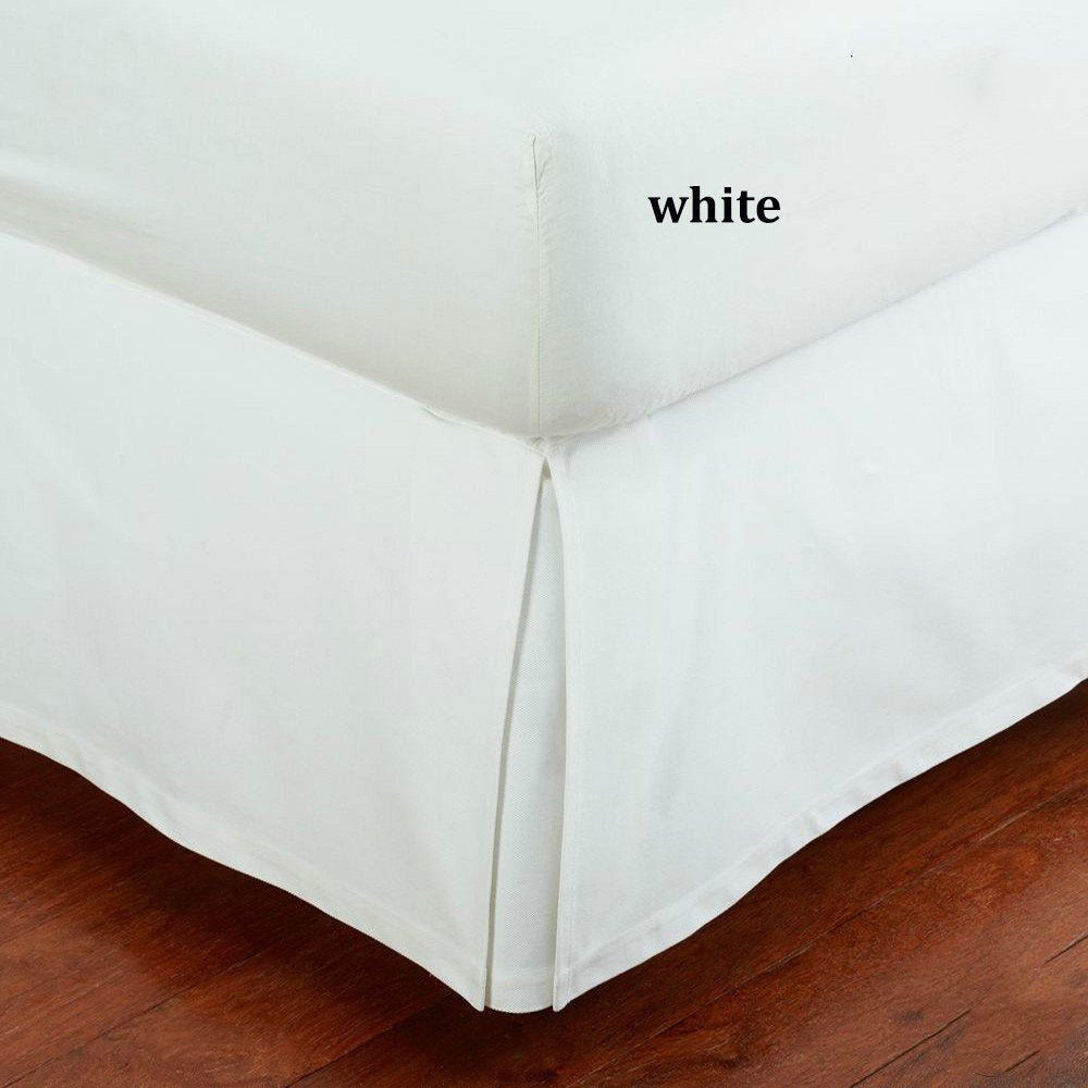 Fancy Collection Full Size Easy Care Tailored Microfiber 14-Inch Bed Skirt Solid White New