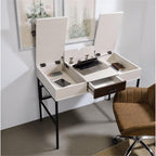 Acme Verster Wooden 1-Drawer Writing Desk With Usb Port In Natural And Black