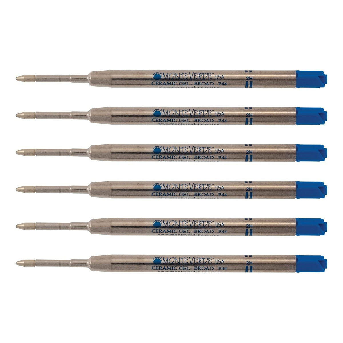 Monteverde Monteverde Ballpoint Pen Refill, Broad Point, Blue Ink, 6 Pack (P443Bu)
