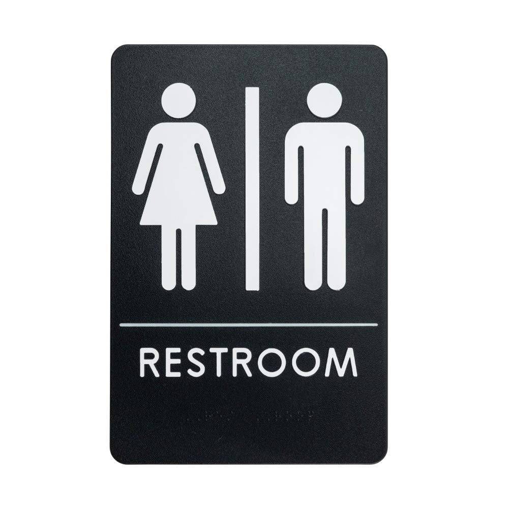 Rock Ridge Unisex Restroom Sign Ada-Compliant Bathroom Door Sign, Office Business Restaurant, Made In Usa, Pack Of 12