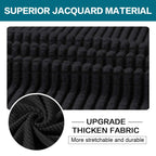 3 Piece Sofa Covers For 2 Cushion Couch Sofa Slipcover Soft Couch Cover For Dogs-Washable Sofa Furniture Covers With 2 Individual Cushion Covers, Feature Thick Jacquard Fabric (Loveseat, Black)